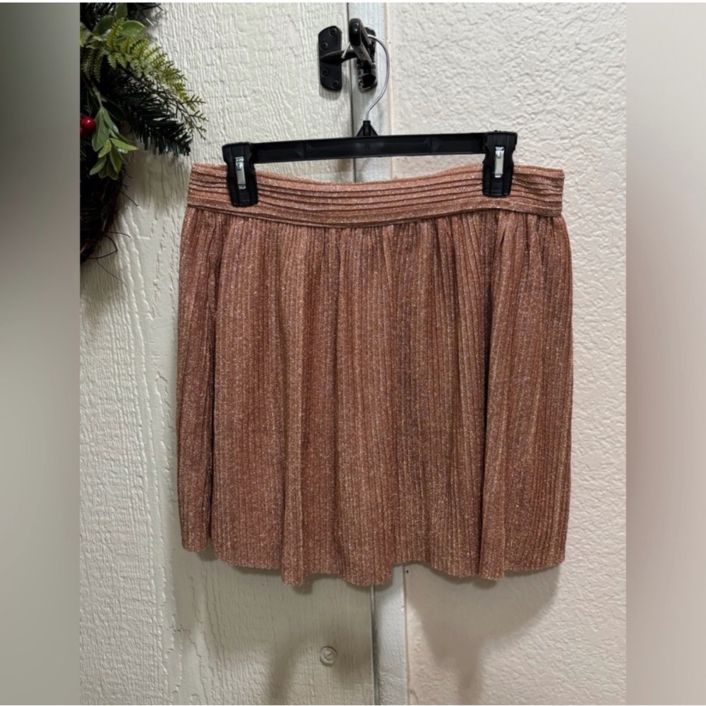Mi Ami Women’s L Shimmering Copper Mini Skirt